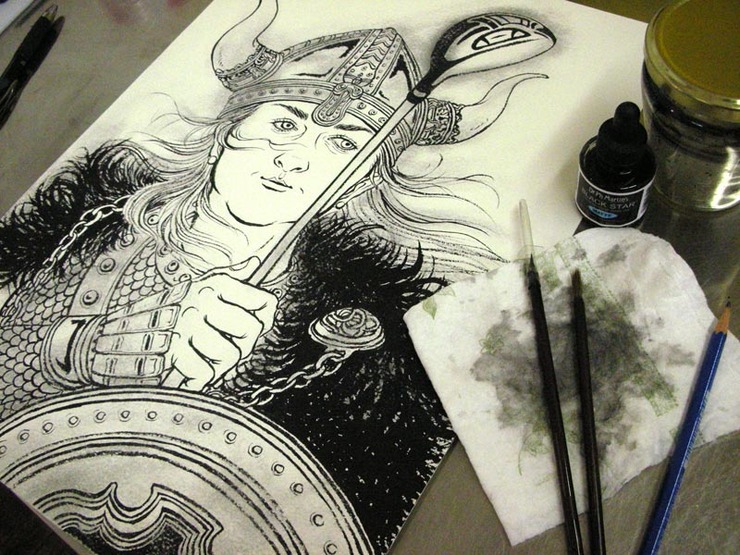 Viking Queen Plays Golf: Watercolor Version