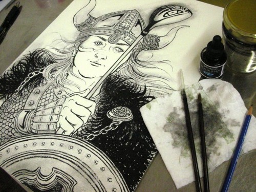 Viking Queen Plays Golf: Watercolor Version